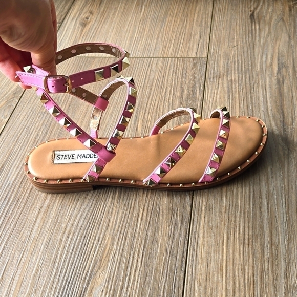 Steve Madden Travel Studded Strappy Sandals - Picture 2 of 8